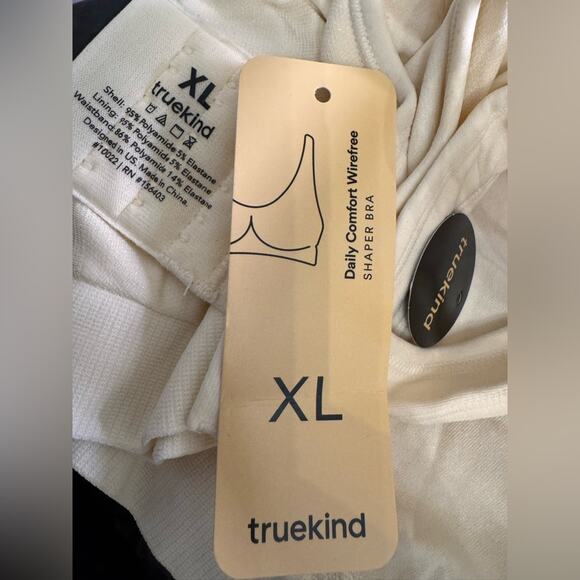 TRUEKIND Daily Comfort Wirefree Shaper Bra NUDE Support Stretch NWT XL - Picture 2 of 8